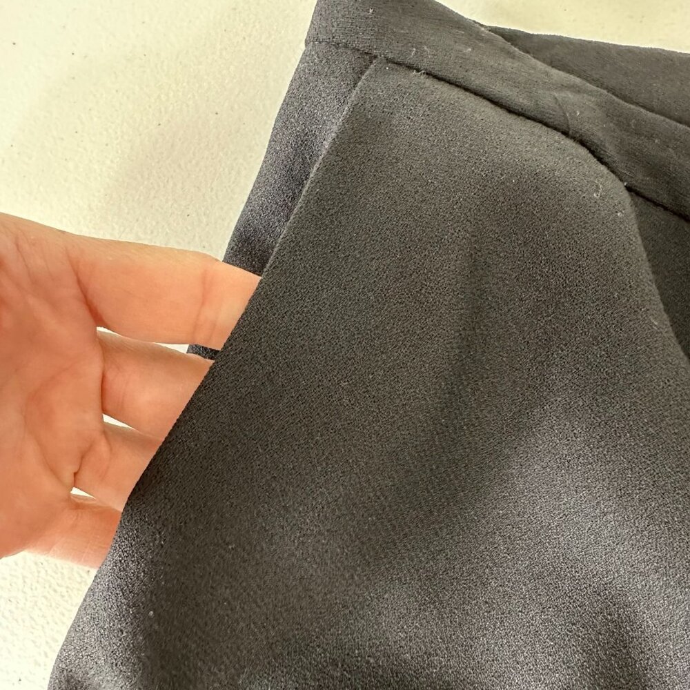 Vintage Ralph Lauren Knee Length Skirt Sz 10‎ Black A-Line Worsted Wool - Picture 5 of 13